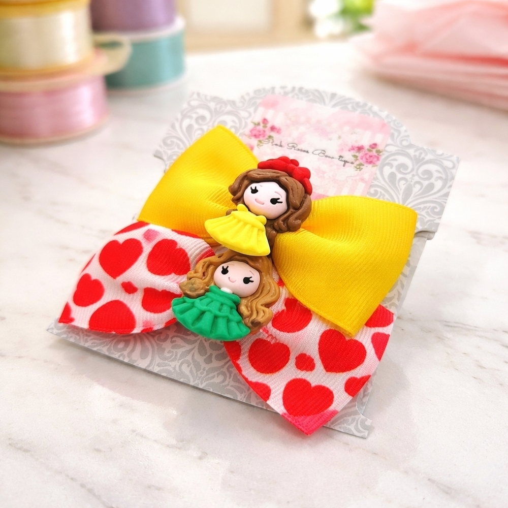 Nwt new Handmade 2 bow clips hair baby toddler girls - Picture 1 of 1
